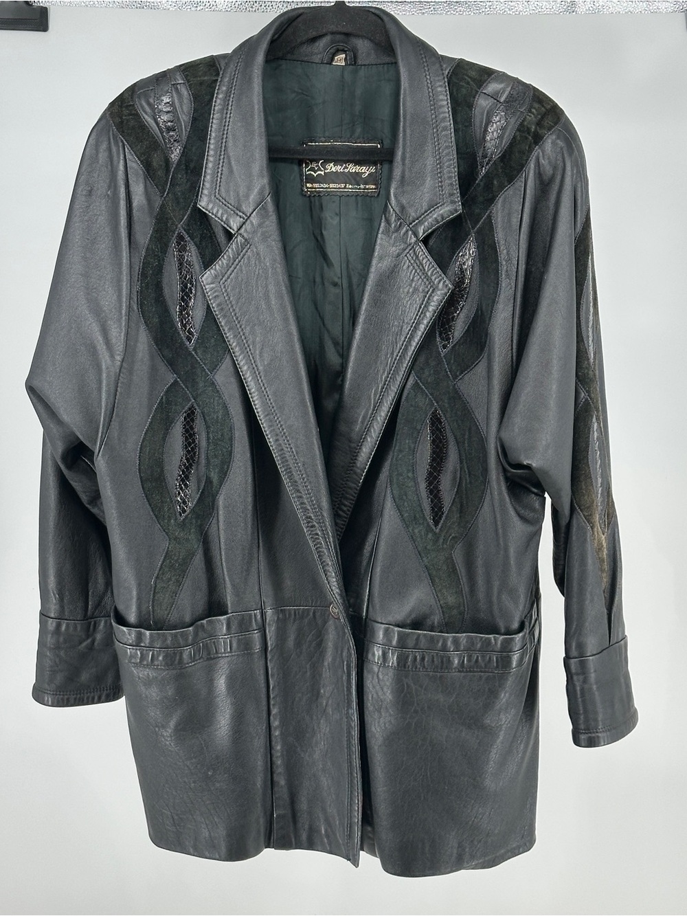 Vintage 80’s 90’s Leather Suede Black Women's Medium Jacket Coat
